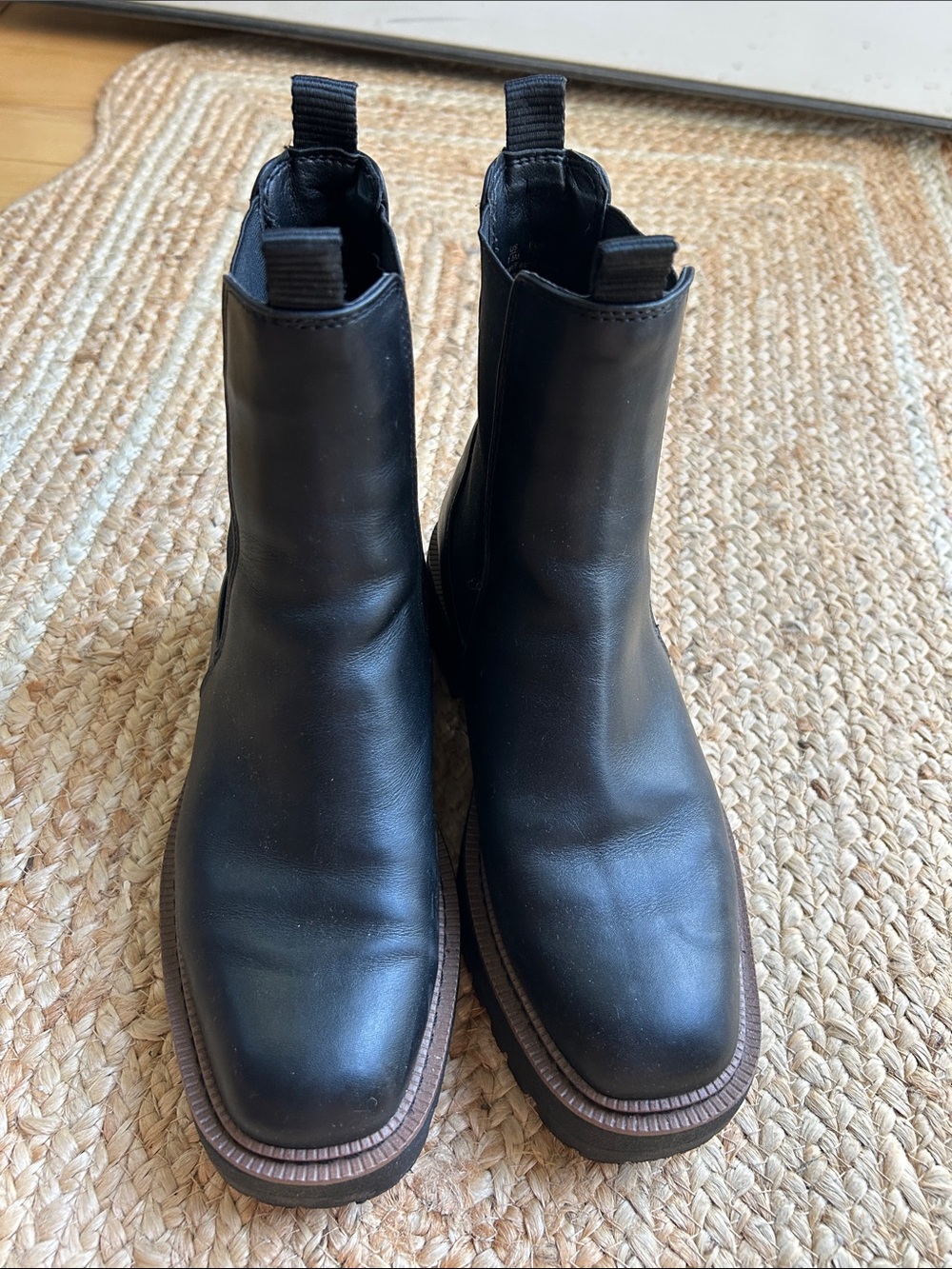 Sam Edelman Black Leather Chukka Boots with Brown Welt
